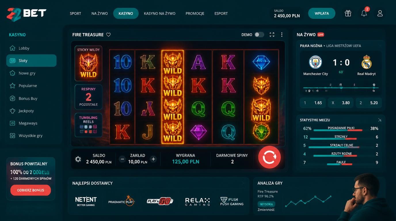 Interface kasyna ze zmieniającymi się kursami i elementami wpływającymi przed meczem